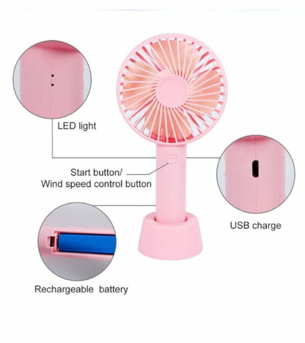 Mini ventilateur portatif rose - Bricaillerie
