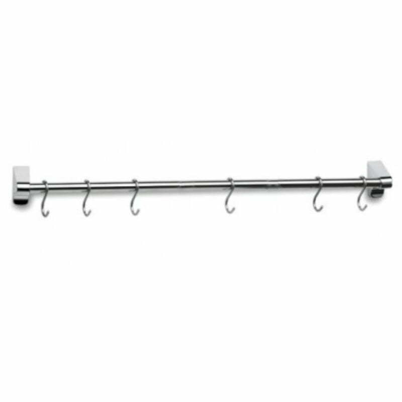 Barre de cuisine inox 80cm avec 06 crochets - Bricaillerie