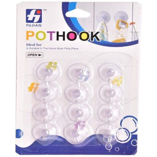 Crochets muraux auto-adhésifs transparents 12pcs