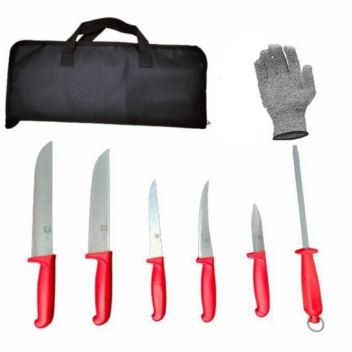 Kit de couteaux 6 pcs + gant