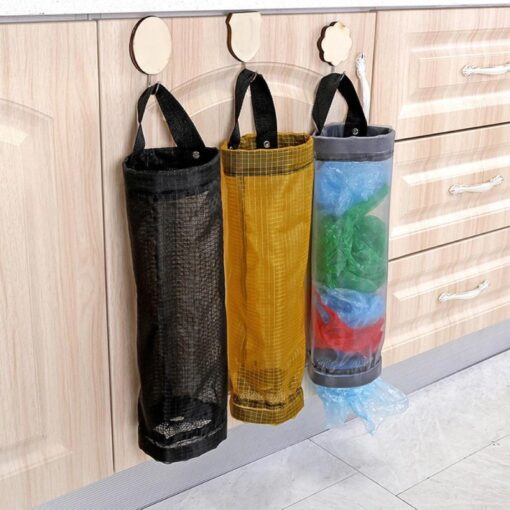 Porte sacs plastique suspendu en maille – Image 9