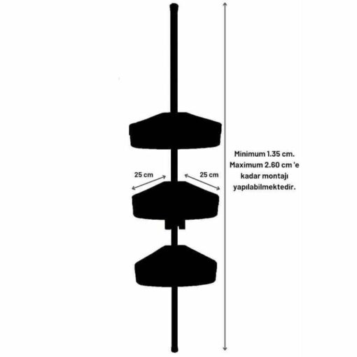 Etagère d’angle 3 niveaux en aluminium Primanova Fina – Image 4