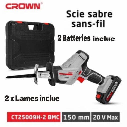 Scie Sabre À 2 Batteries 20V Multifonction  Crown