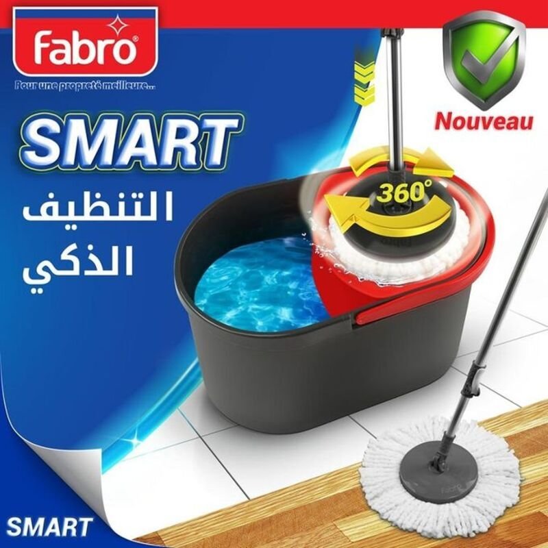 Seau Essoreur Rotatif & Balai Serpillière 360°