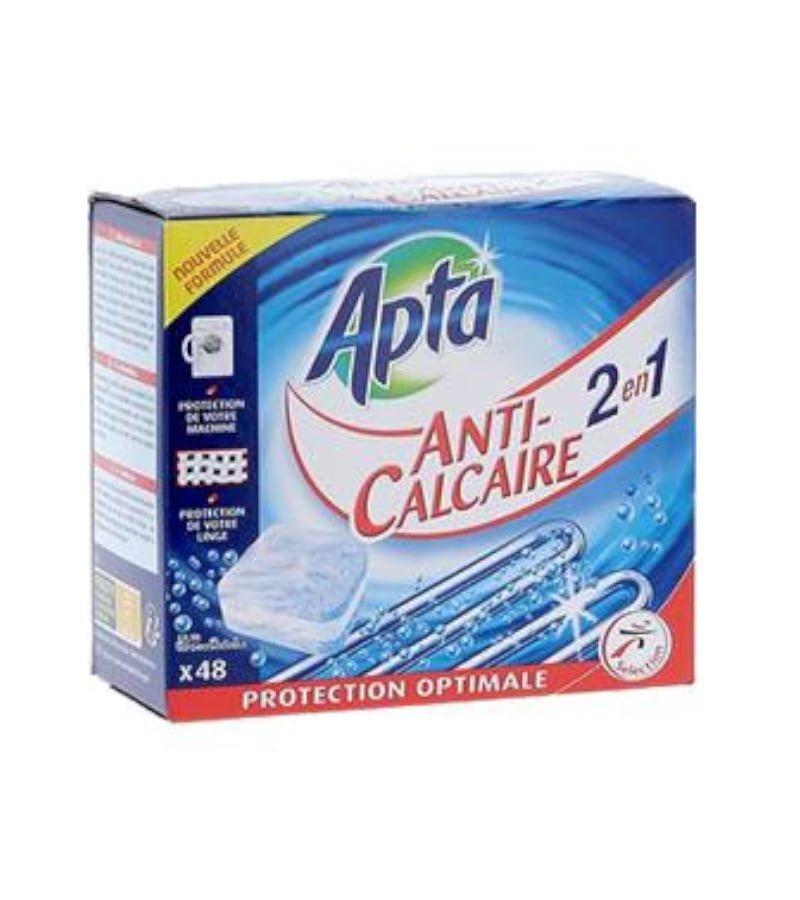 Anti-calcaire pour lave-linge 2en1 Apta x48 Tablettes