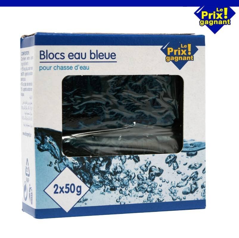 Bloc WC eau bleue pour chasse d eau - 2 blocs