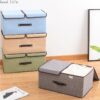 Boîte de rangement pliable en coton 2 compartiment