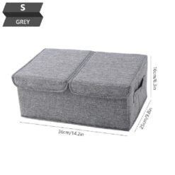 Boîte de rangement pliable en coton 2 compartiment – Image 4