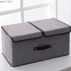 Boîte de rangement pliable en coton 2 compartiment – Image 3