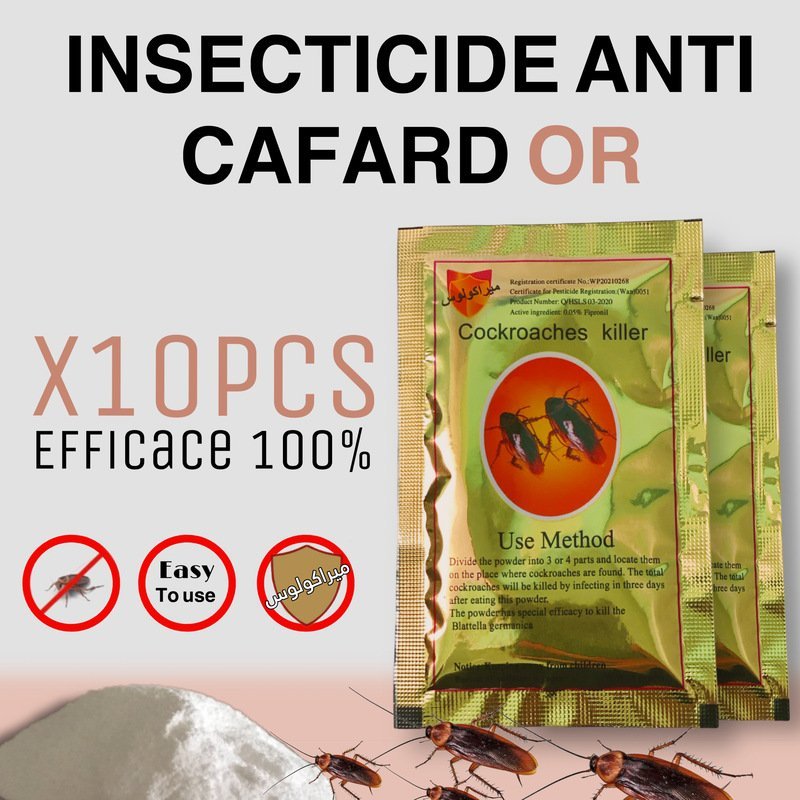 10 SACHETS INSECTICIDE ANTI CAFARD OR