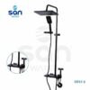 Colonne de douche avec mitigeur Aluminium Noir
