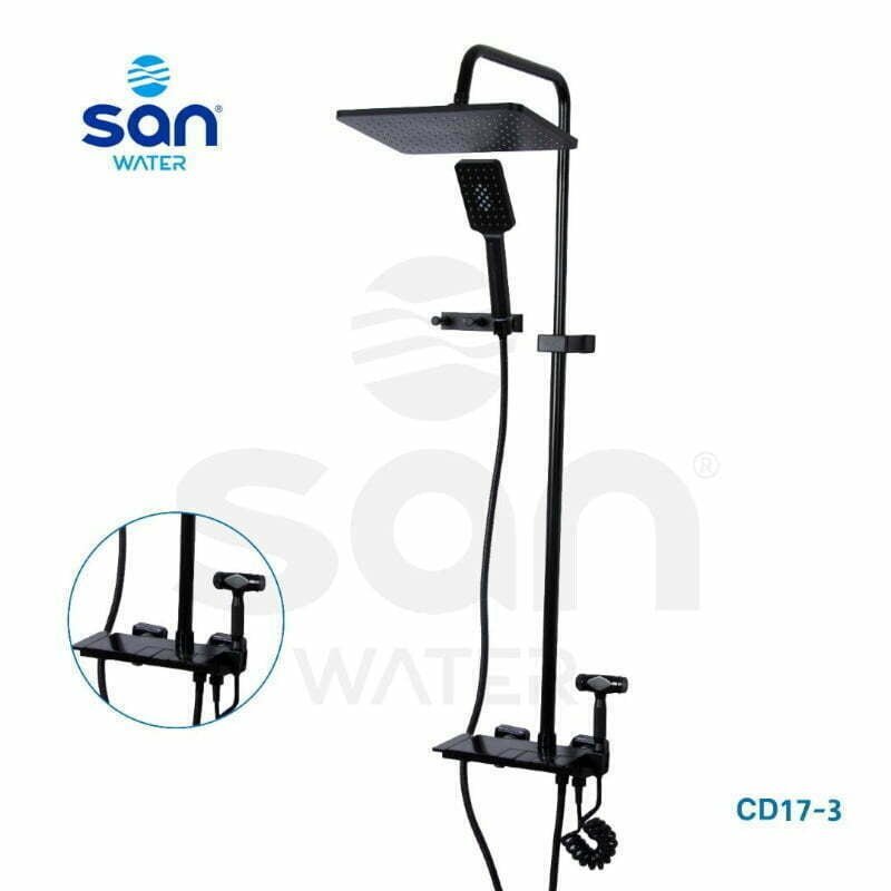 Colonne de douche avec mitigeur Aluminium Noir