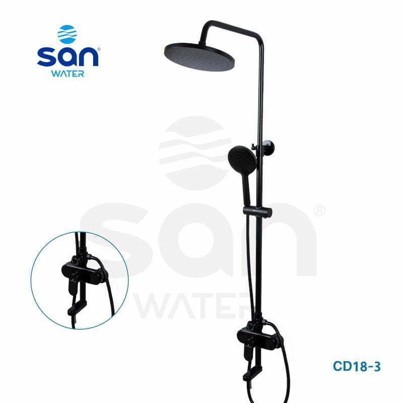 Colonne de douche avec mitigeur Aluminium Noir
