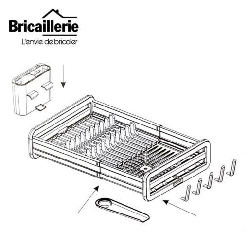 Egouttoir en aluminium 1ETG extensible 62093 – Image 7