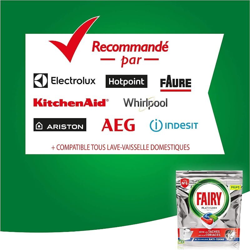 Fairy Platinum+ Pastilles Lave-Vaisselle 64 Tablettes – Image 7