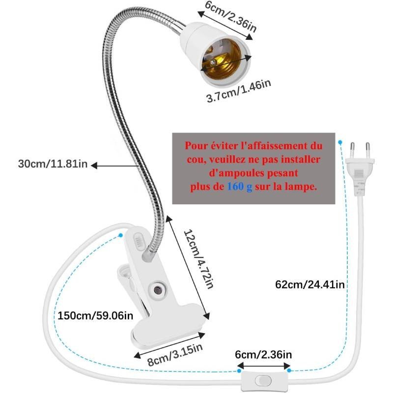 Lampe de Bureau a pince (sans ampoule) – Image 5