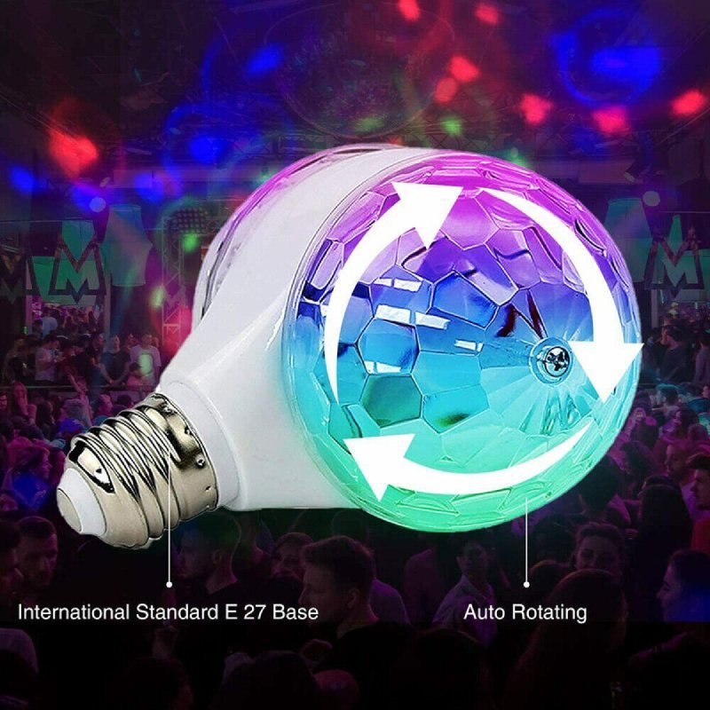 Lampe jeux de lumière multi couleur rotative 2T – Image 3