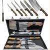 Mallette couteaux de boucher 7pcs Manche bois