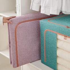 Alternative view of Mallette de rangement pliable en tissu (Squelette) GM 60x40x38 cm