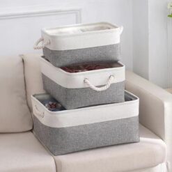3 Boites de Rangement en Tissu
