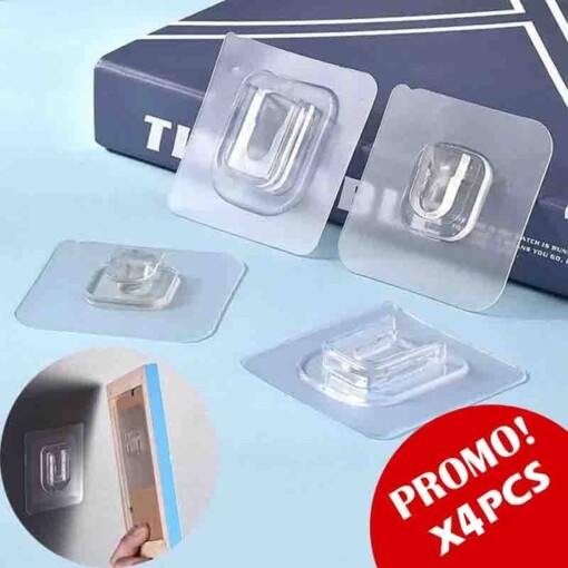 Crochet mural adhésif double PROMO 4PCS