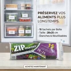 Sacs de congélation ultra zip 15 pièces