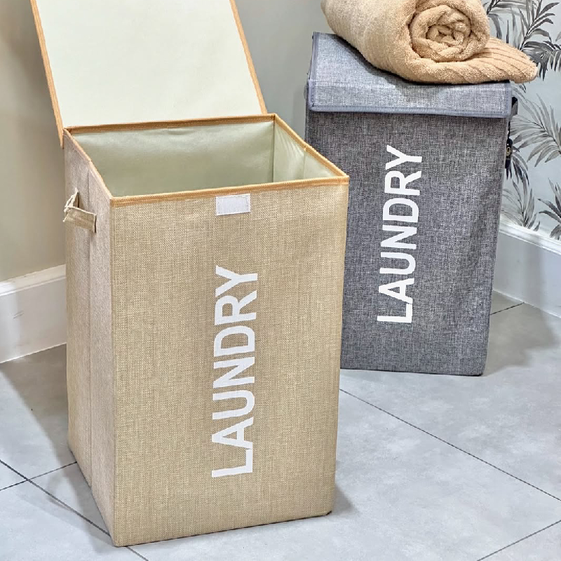 Sac à linge rectangulaire avec couvercle Laundry – Image 3