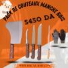 Pack de couteaux 5 pièces Manche bois + gant