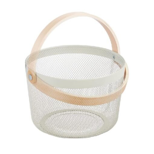 Panier de rangement en maille d'acier rond  25.5*25.5*19 cm