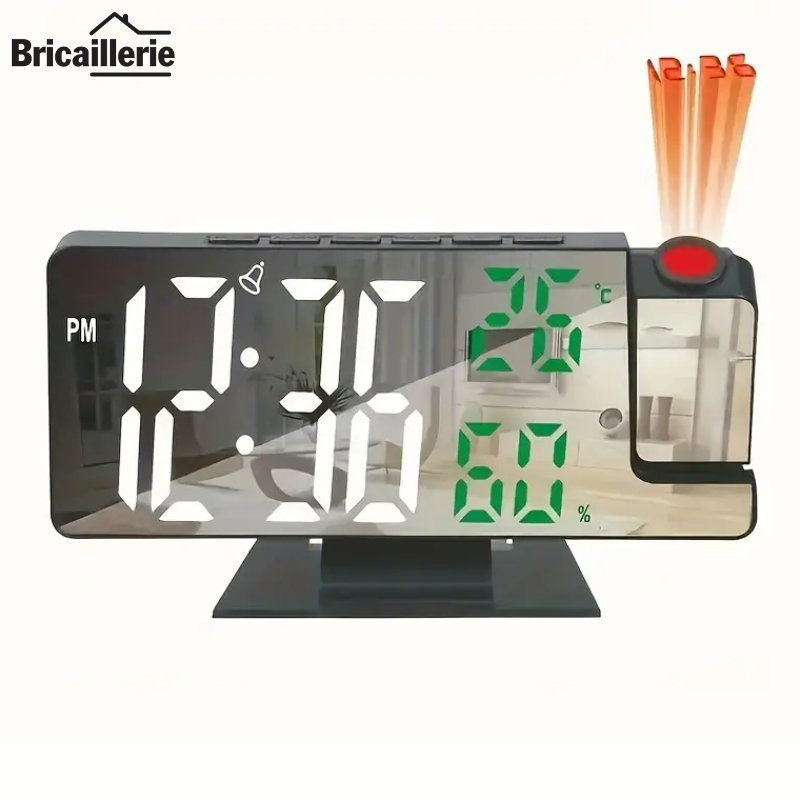 Réveil LED miroir à projection 180° – Image 6