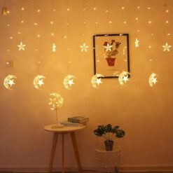Rideau lumineux led en forme de lune et d'étoile – Image 5