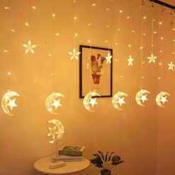 Rideau lumineux led en forme de lune et d'étoile – Image 2