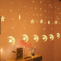Rideau lumineux led en forme de lune et d'étoile – Image 4