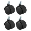 Roulette pivotante en plastique 8mm tige de vis 4pcs