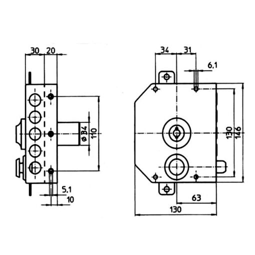 Serrure de sécurité en applique MOTTURA (Gauche) – Image 4