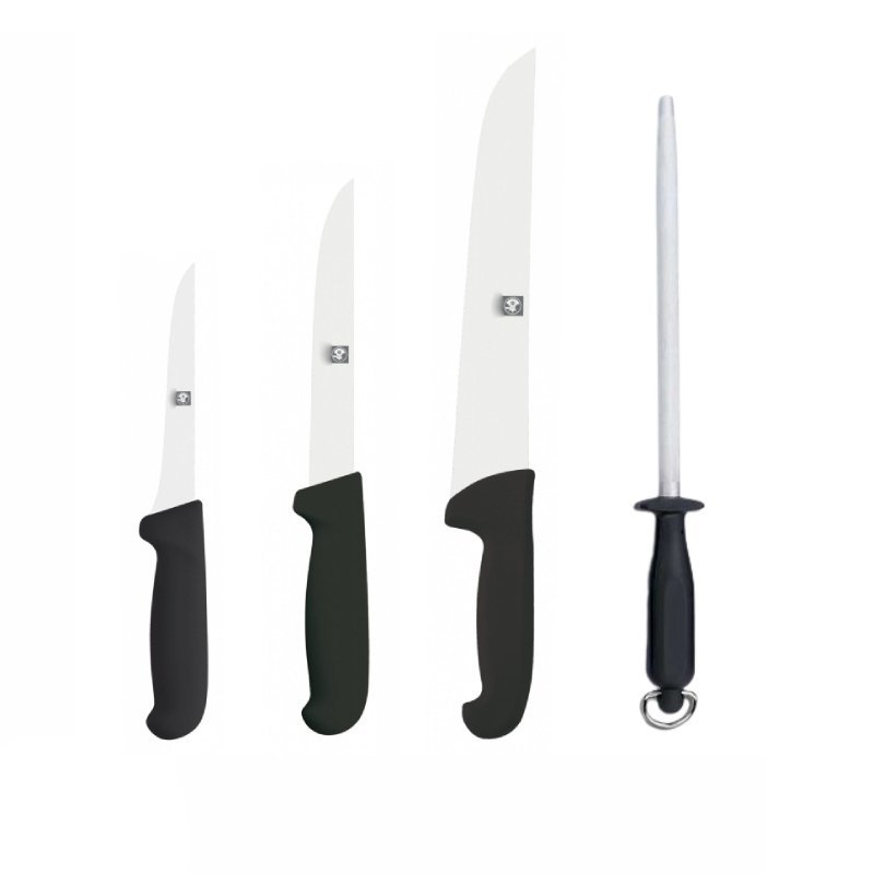 Set 4 couteaux de boucher noir