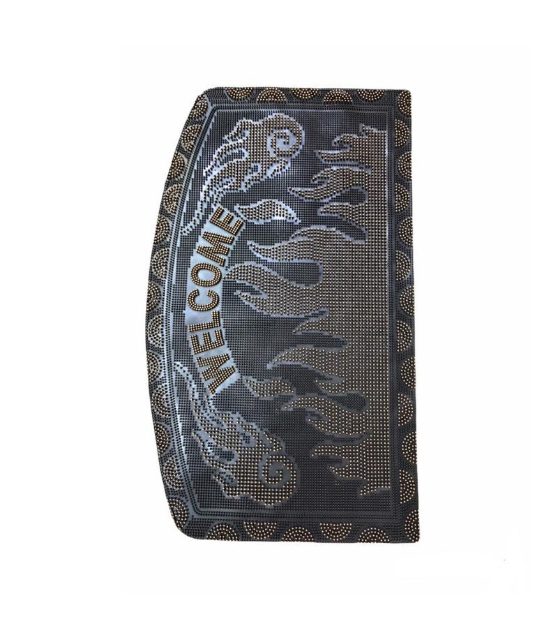 Tapis d'entrée en caoutchouc demi rond