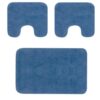 Tapis salle de bain 3 pièces 50x80cm bleu