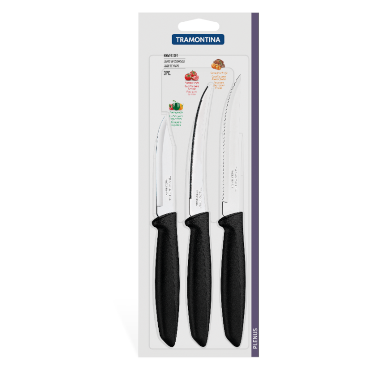 Couteaux de cuisine Plenus 3pcs Tramontina – Image 3