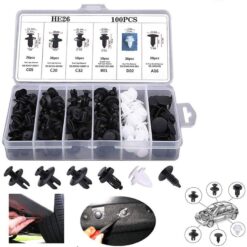 boite de 100 clips de fixation universels en plastique et nylon