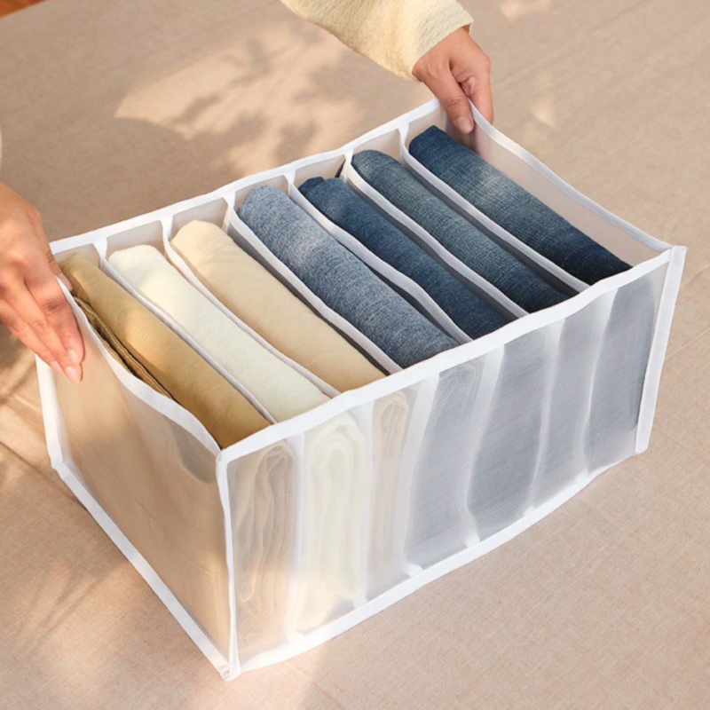 Boîte de rangement pantalon 8 compartiments