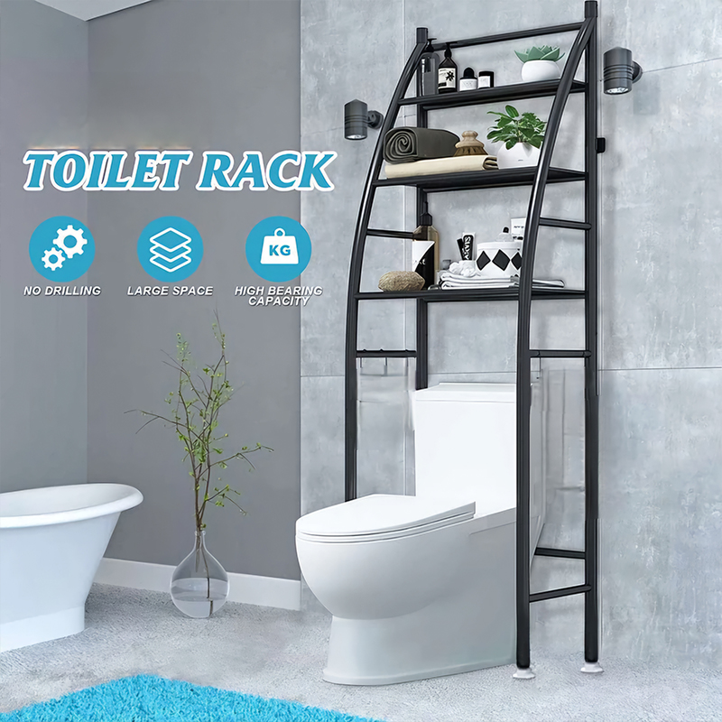 Étagère Multifonction pour WC noire – Image 3