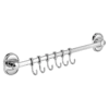 Barre de Cuisine Inox 60 cm avec 7 Crochets Murale