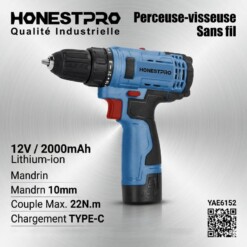 Visseuse à Batterie 12V HONESTPRO
