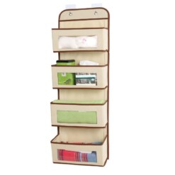 Organiseur de rangement 4 poches suspendus - Beige