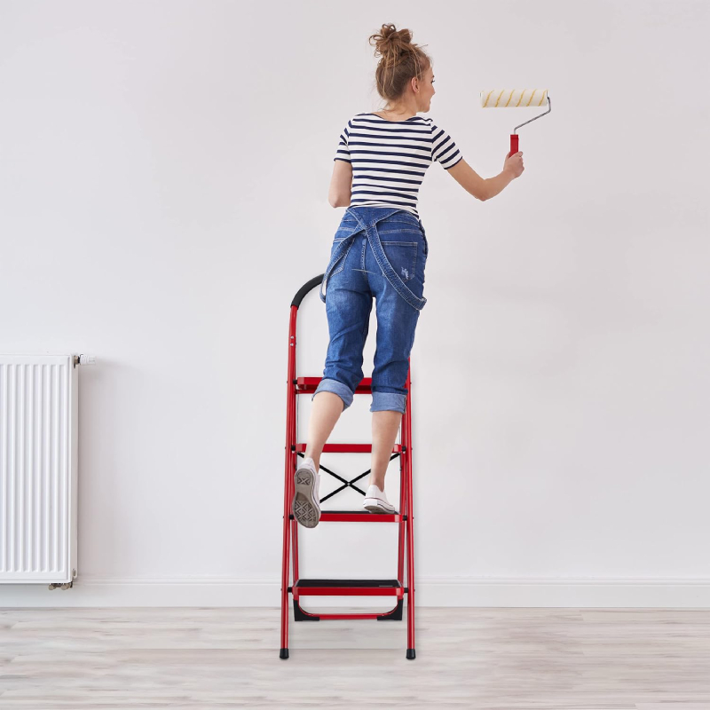 Escabeau 4 marches antidérapantes 150 kg – Image 4