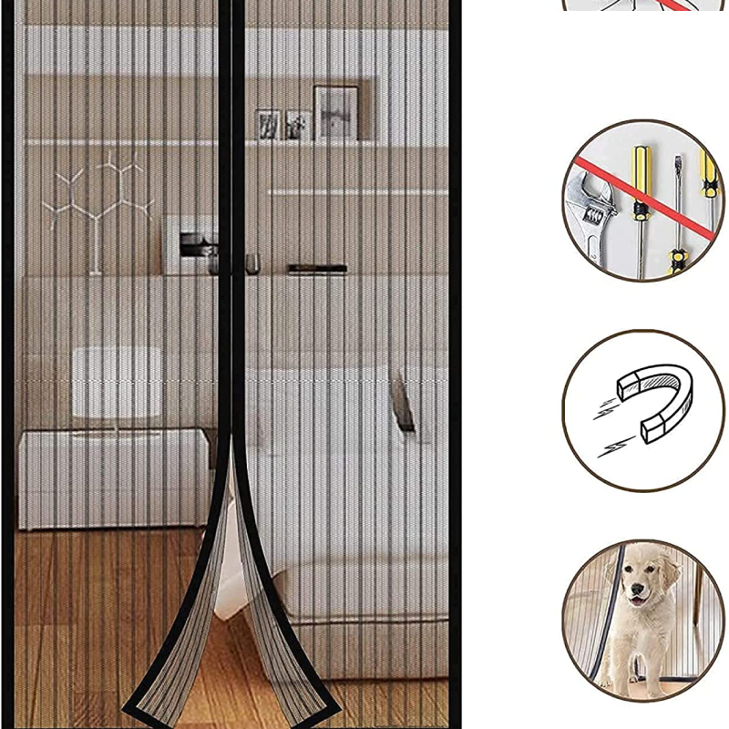 Moustiquaire pour porte avec fermeture magnétique 100x210cm – Image 4