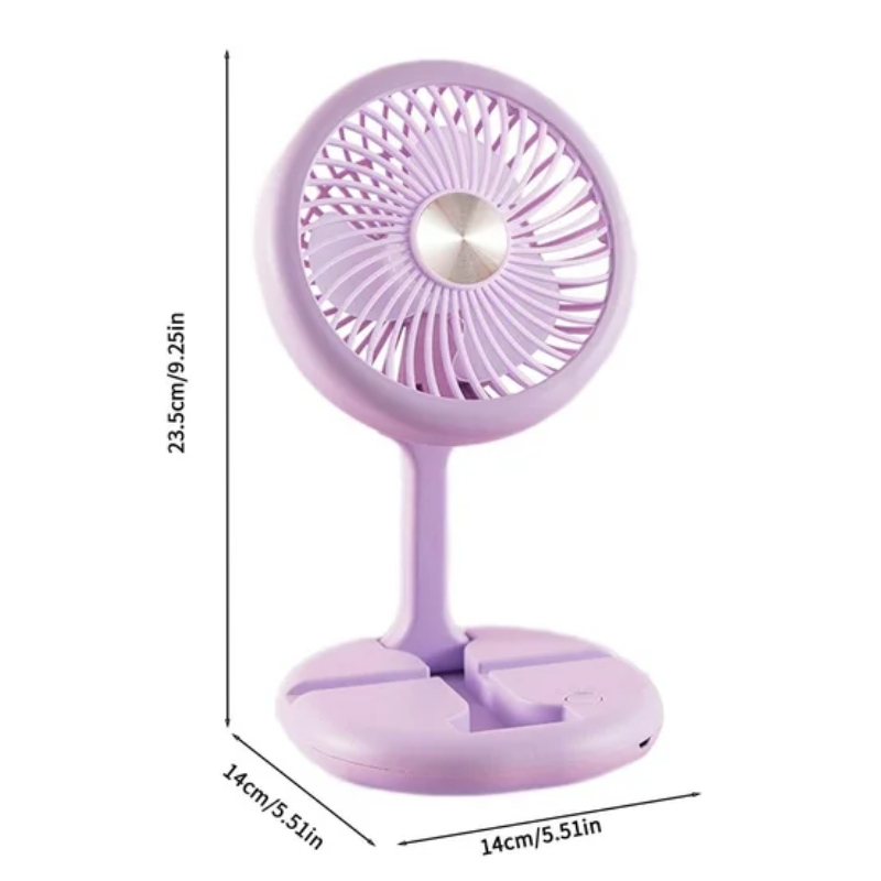 Ventilateur pliable rechargeable avec support pour téléphone – Image 6