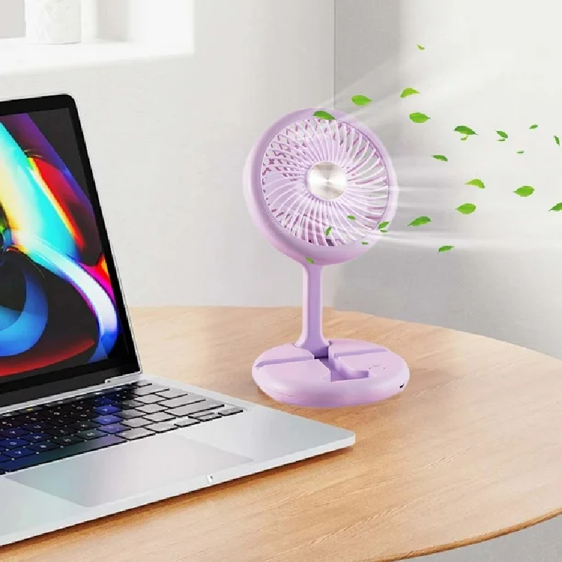 Ventilateur pliable rechargeable avec support pour téléphone – Image 4