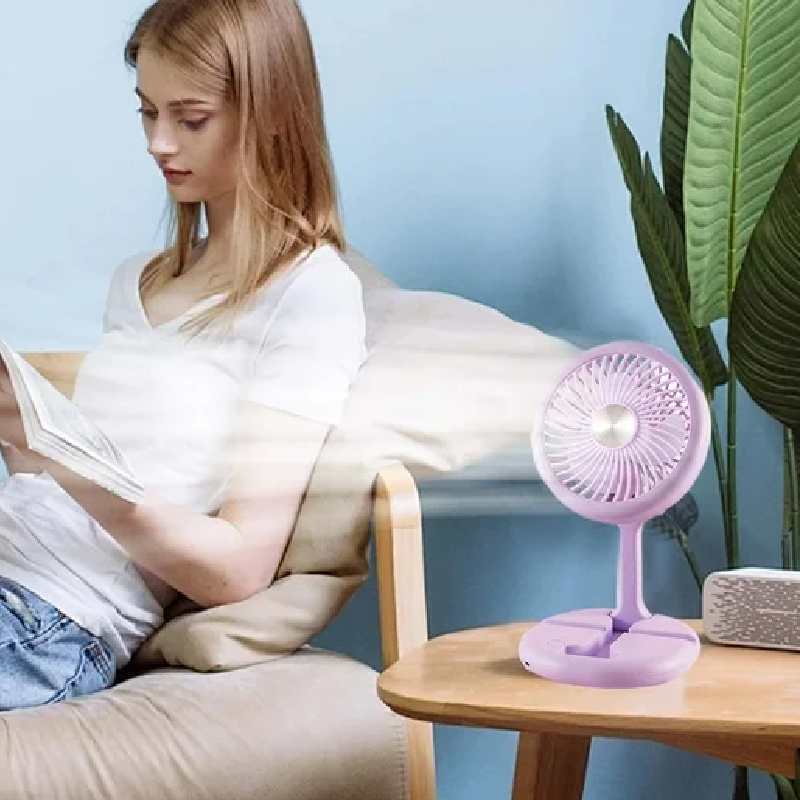 Ventilateur pliable rechargeable avec support pour téléphone – Image 3